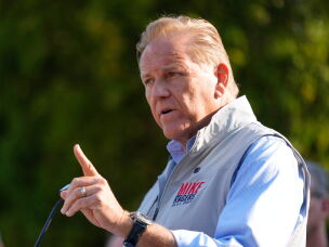 Michigan Republican U.S. Senate nominee Mike Rogers speaks during a campaign event on Aug. 20 in Detroit.
