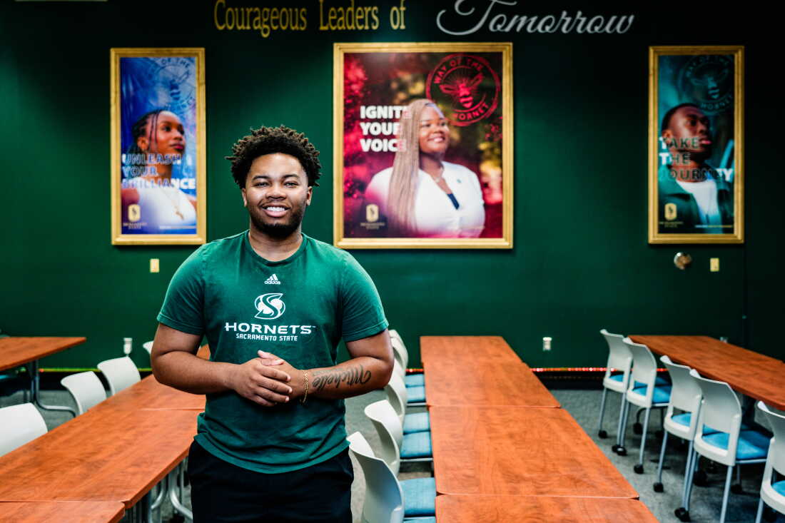 “Black students on our campus are actually showing their faces,” says Zyearre Amoah who works to recruit students to enroll in the Black Honors College at California State University, Sacramento.