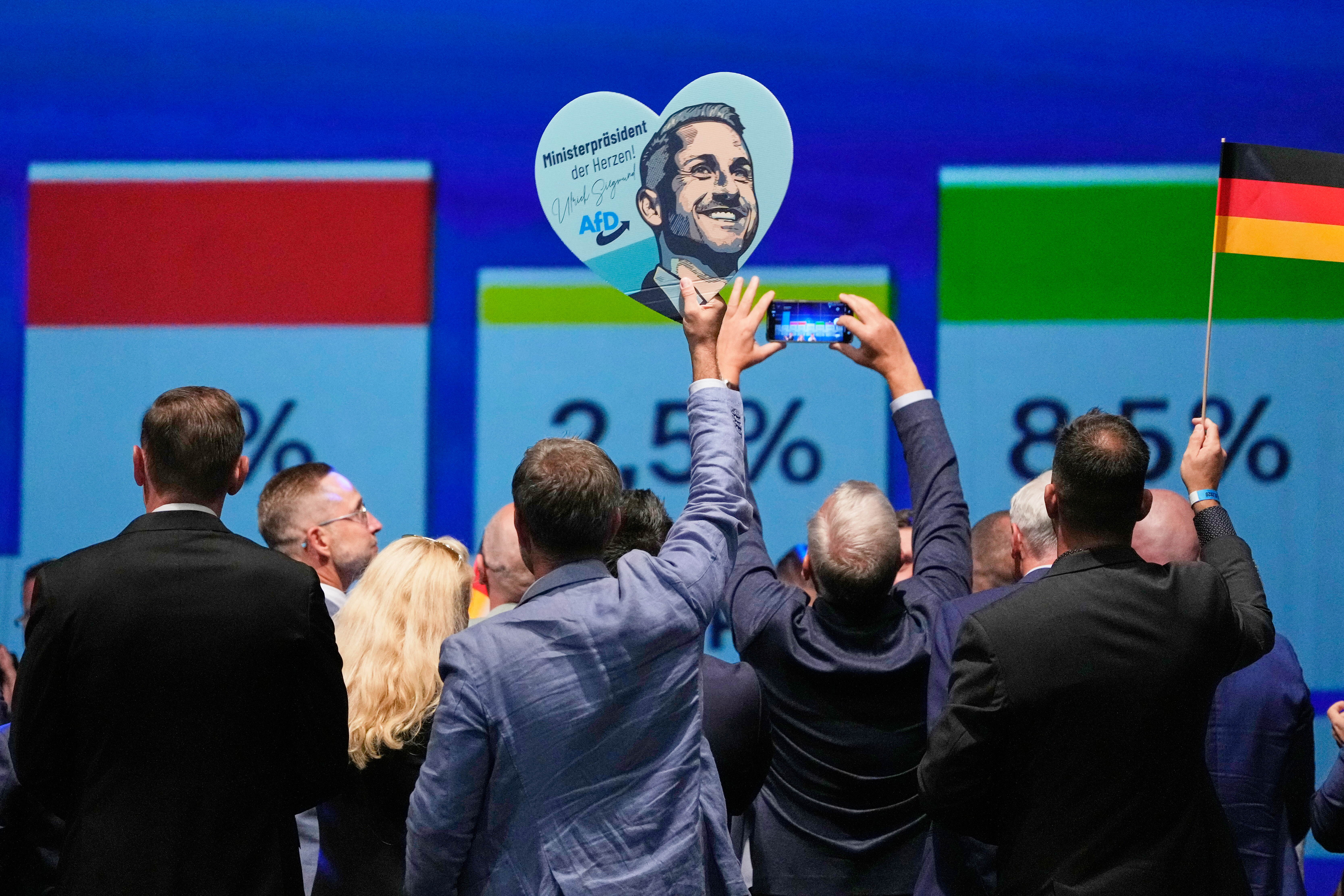 German exit polls suggest far-right party has big lead in regional election