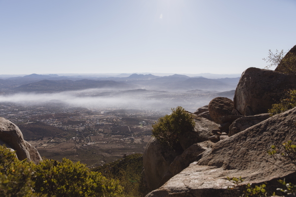 A mountain view of Tecate, Mexico from Jacumba Valley, California, on Dec. 7, 2024. Zaydee Sanchez for NPR
