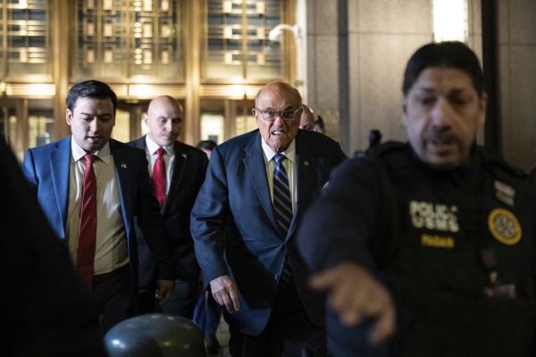 Rudy Giuliani leaves Manhattan federal court in New York, on Friday, Jan. 3, 2025.