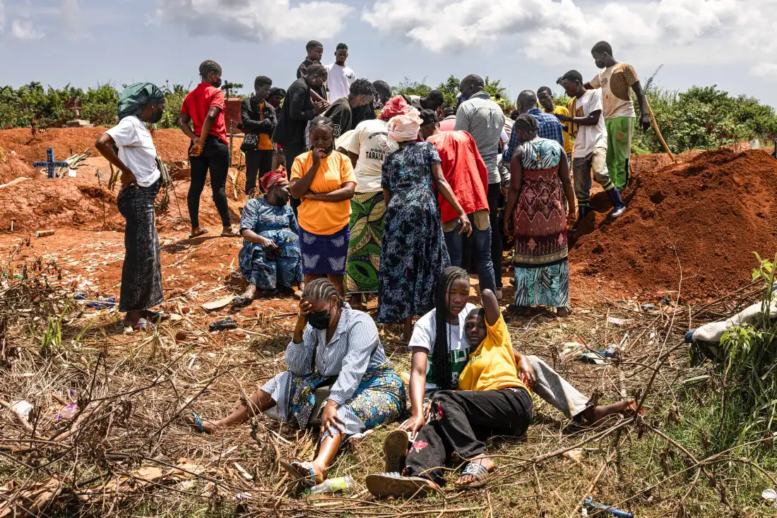 A person who died of Ebola is buried at a cemetery in Mongbwalu, Ituri province, eastern Democratic Republic of Congo.