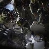 Israeli search and rescue personnel work at the site of a residential building destroyed in an Iranian strike in the northern city of Haifa on Sunday.