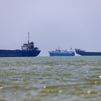 In this picture obtained from Iran's ISNA news agency on Thursday, vessels are seen anchored in Bandar Abbas along the Strait of Hormuz.