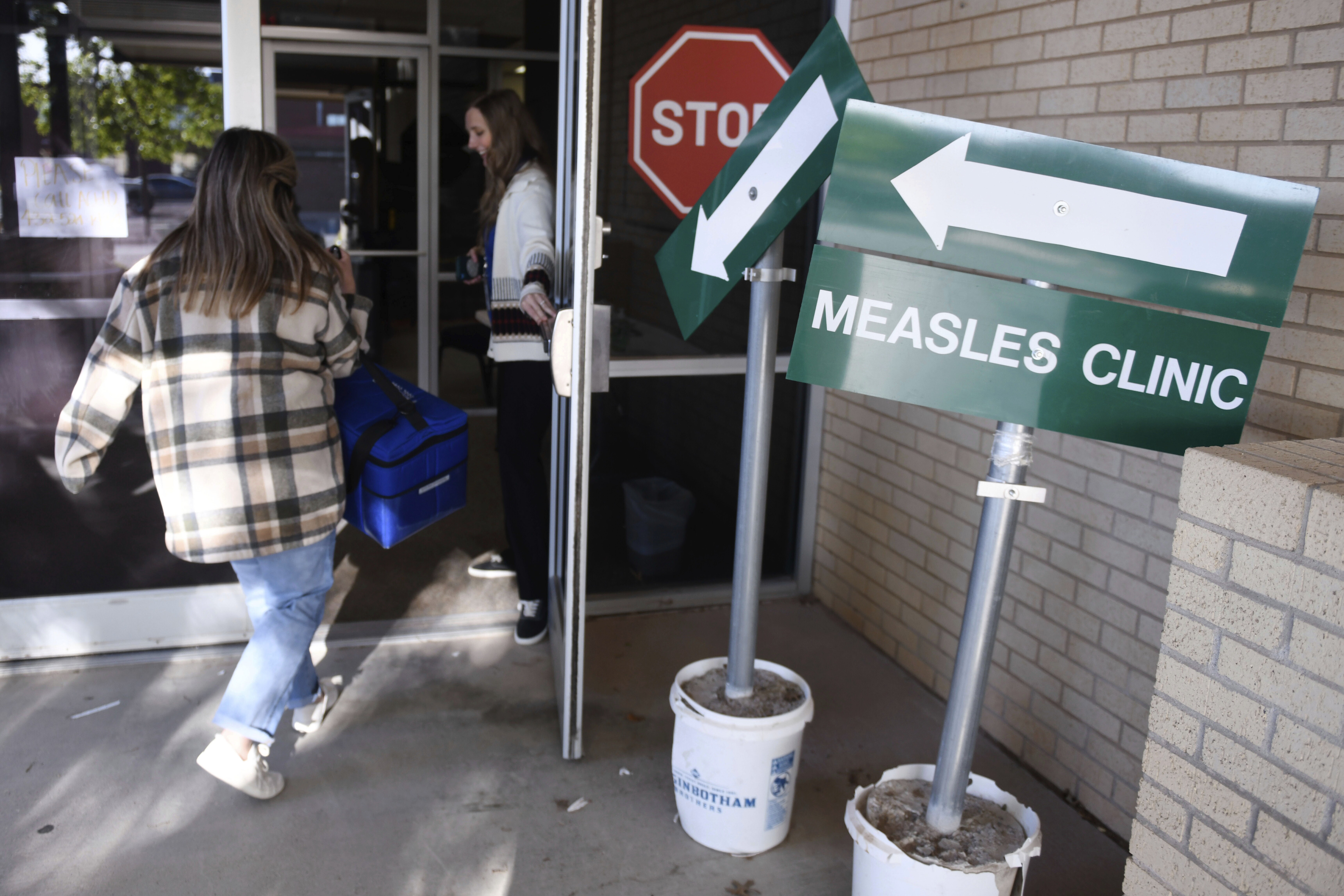 A measles vaccination clinic at the Andrews County Health Department in Texas last year. (AP)