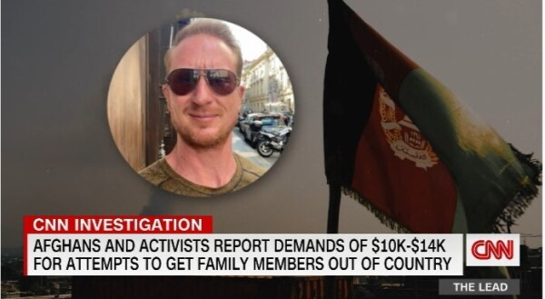 A screen grab shows a man wearing sunglasses above a news ticker that displays a headline about a CNN investigation.