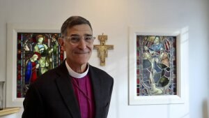 Bishop Rob Hirschfeld in the chapel at the Episcopal Church of New Hampshire in Concord on  Jan. 13, 2026.
