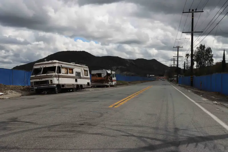 Looking south on Maple Avenue between Santa Ana and Jurupa avenues in Bloomington in March 2025. The area is part of the proposed Bloomington Business Park Specific Plan.