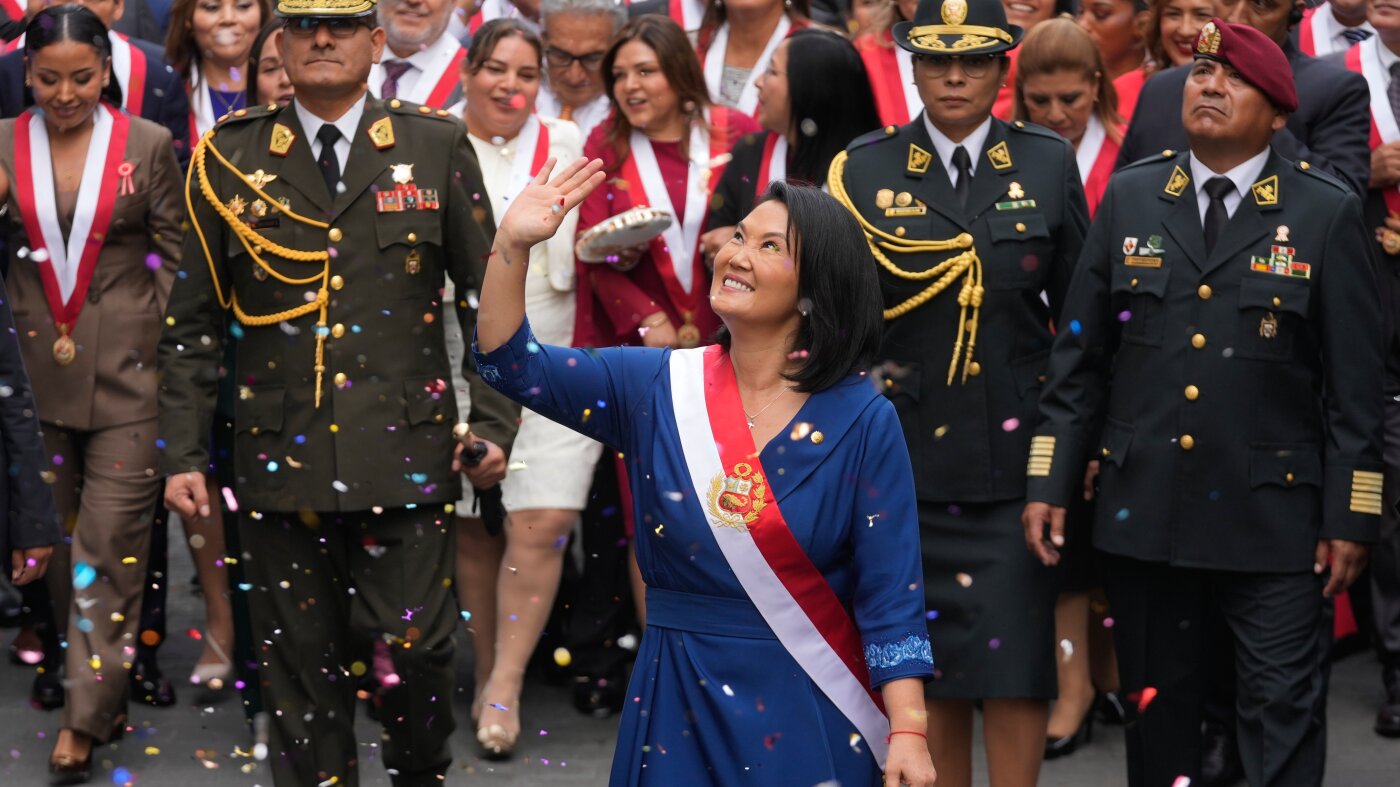 Keiko Fujimori is inaugurated as Peru's president following a narrow election victory