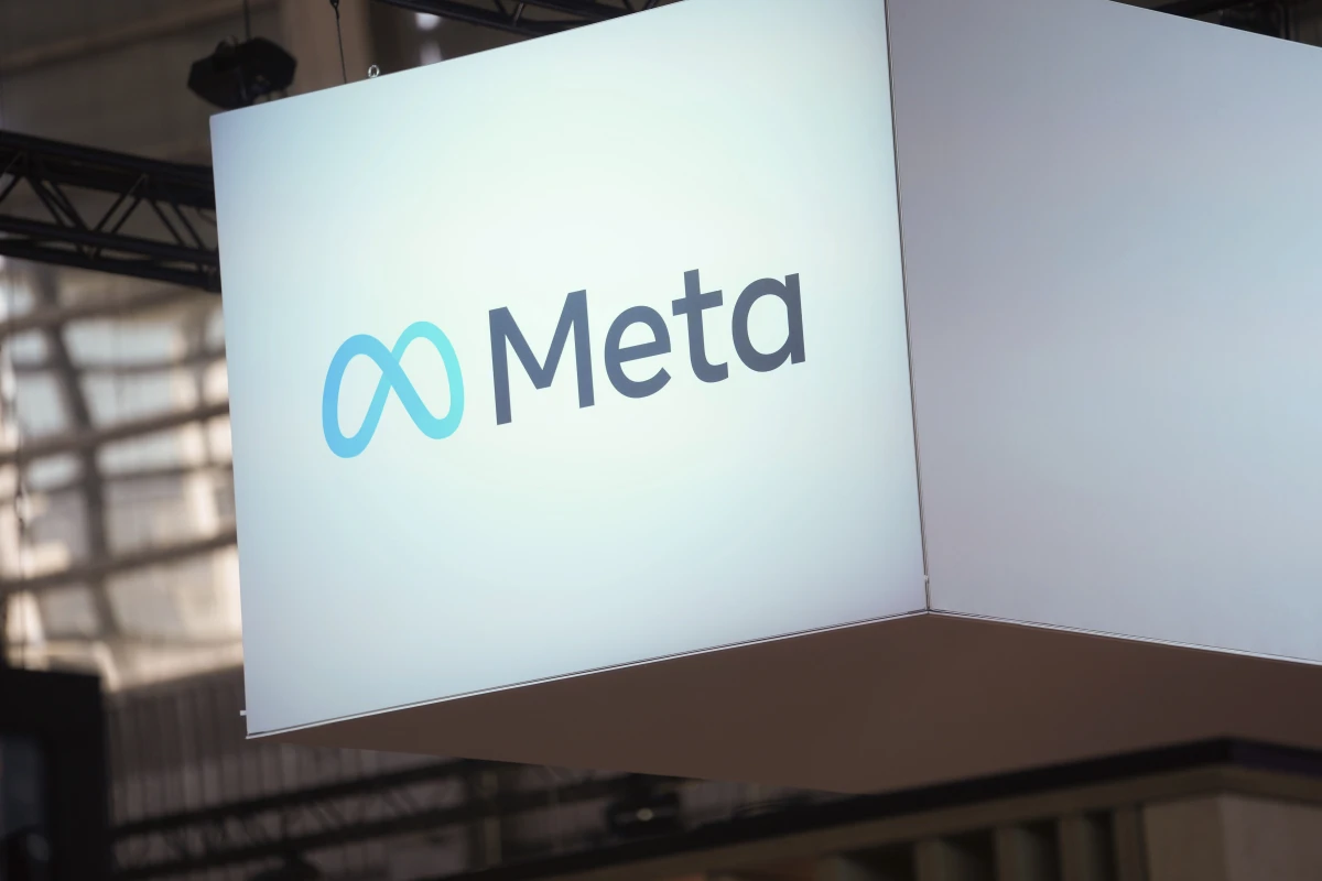 The Meta logo is seen at the VivaTech show in Paris, in 2023.