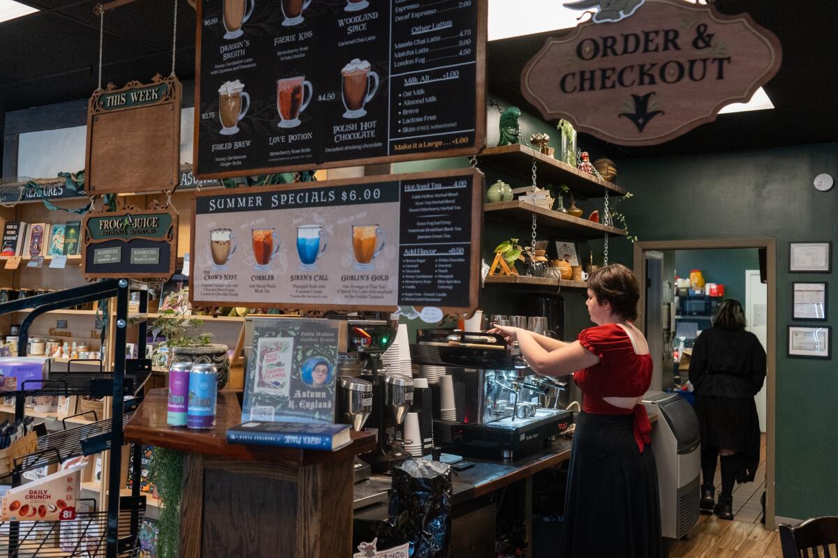 Fable Hollow Coffee & Bookshoppe caters to fans of the fantasy genre.