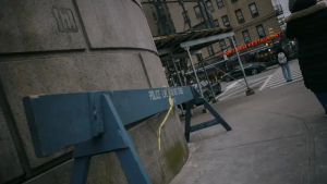 NYPD barricades stand outside Bronx Supreme Court on March 7, 2024.
