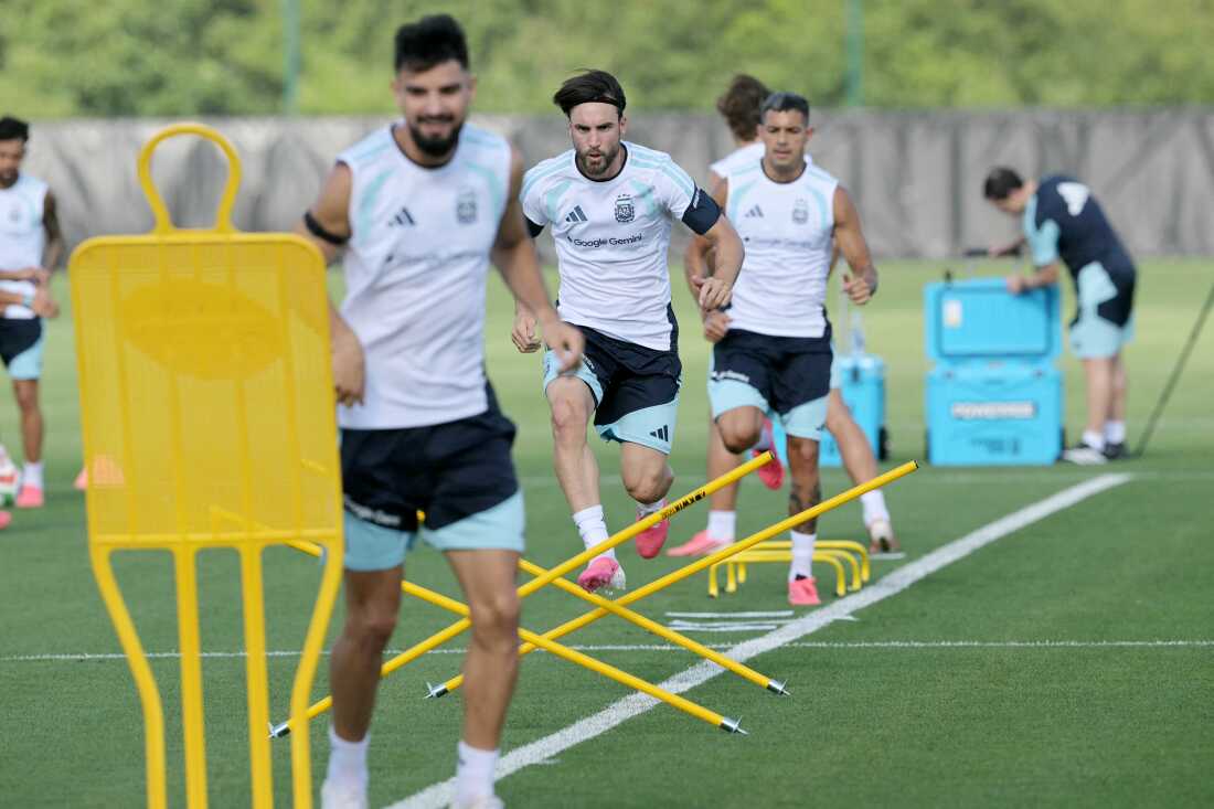 Argentina's team trains ahead of its World Cup round of 32 match against Cape Verde at Sporting KC Training Center in Kansas City on June 29, 2026. MLS was directly involved in the U.S. bid for this World Cup to ensure that its teams' facilities would be front and center in the hosting plan.