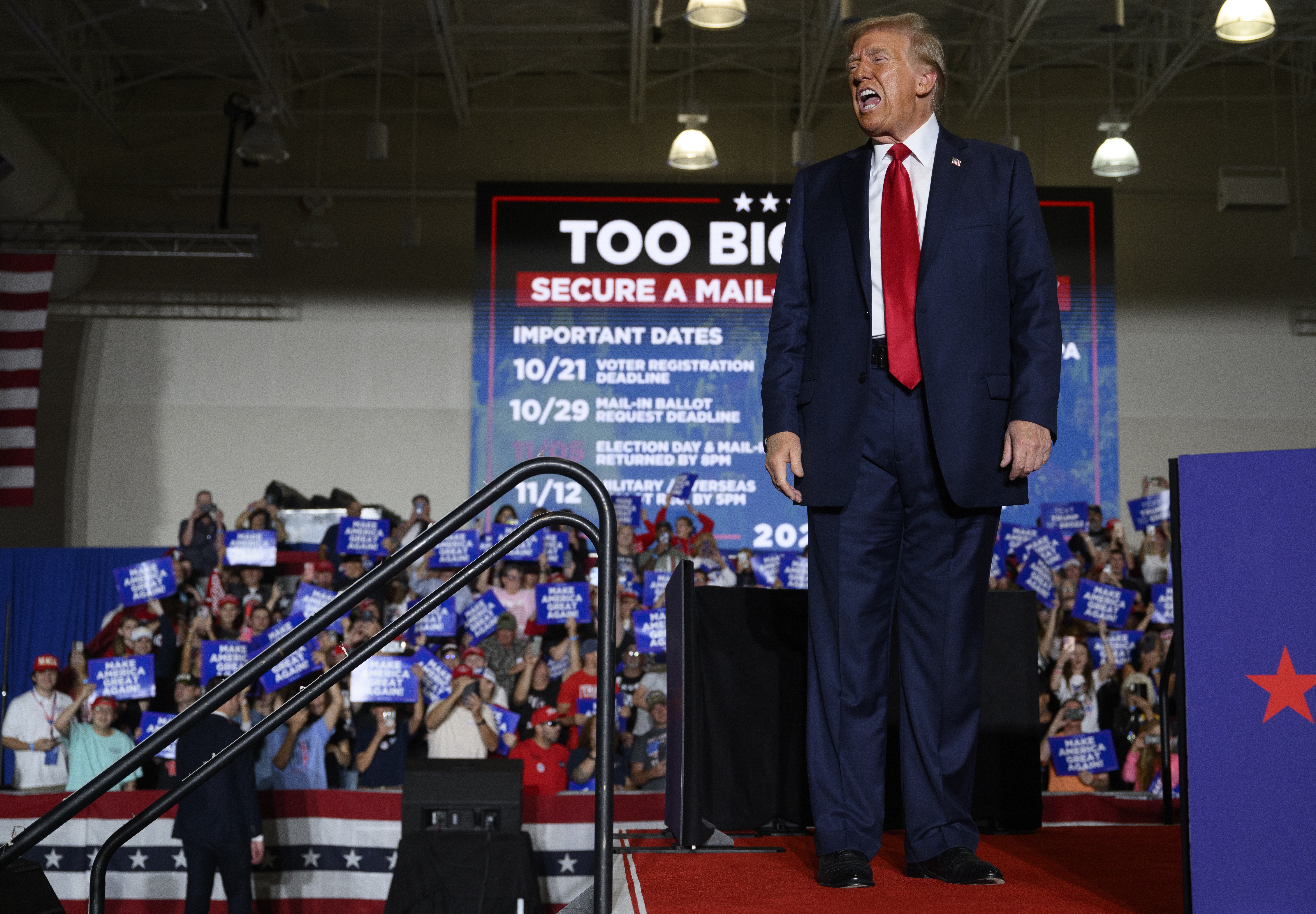 Trump turns to darker rhetoric as voting begins Trump turns to darker rhetoric as voting begins