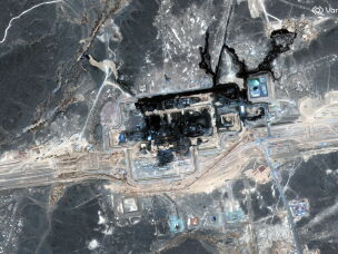 A satellite image captured by Vantor on Sep. 13, 2026 shows damage to a pumping station along a cross-country pipeline used by Saudi Arabia to move oil.