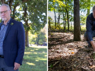 Veronica Spears (left) poses with Marc Schindler (right), research professor at Georgetown University and leader of the Forgotten Children Initiative, which is working to identify burial sites or cemeteries associated with juvenile correctional facilities across the United States.