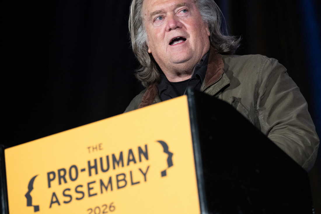 Former Trump adviser Steve Bannon has sharply broken with the Trump administration around AI policy