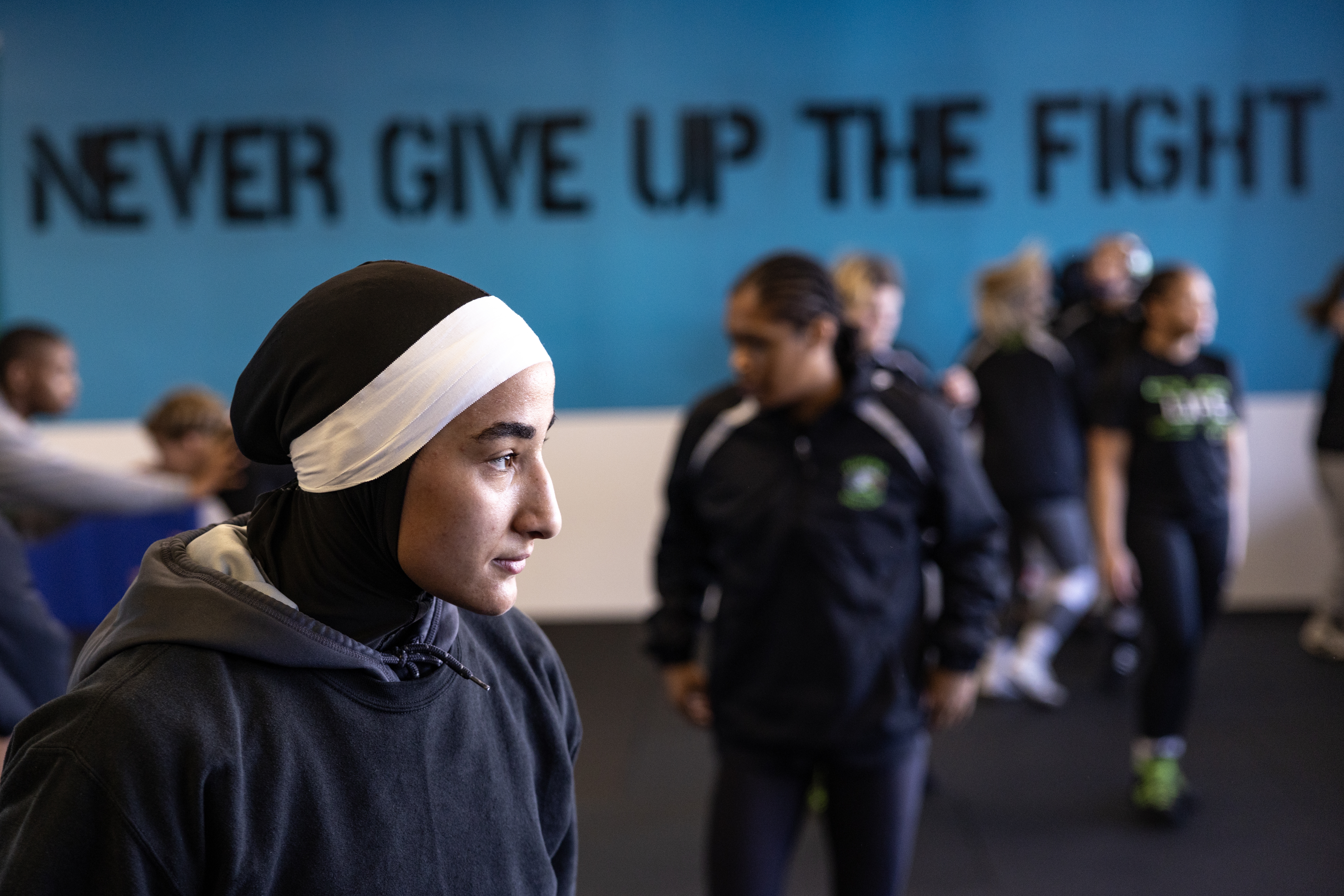 Jamilah McBryde works up a sweat to cut weight in preparation for the 2025 National Association of Intercollegiate Athletics (NAIA) Women