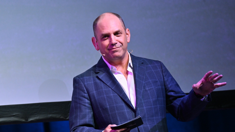 Andrew Morse, publisher and president of the Atlanta Journal Constitution, shown above last November. He says the paper can surmount tough industry headwinds by capturing readers throughout Georgia and the South. "Instead of reading story after story about the futility of this," Morse asks, "why don't we grasp onto notions of, ‘How do we build for the future?"