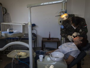 Indian peacekeepers run a dental clinic in Mari, southern Lebanon, as part of a UNIFIL initiative providing humanitarian medical assistance to vulnerable local communities.