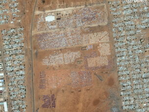 Satellite imagery from 2 August 2026 reveals the rapid growth of a displacement camp in El-Obeid, Sudan, highlighting the worsening humanitarian toll of the conflict.