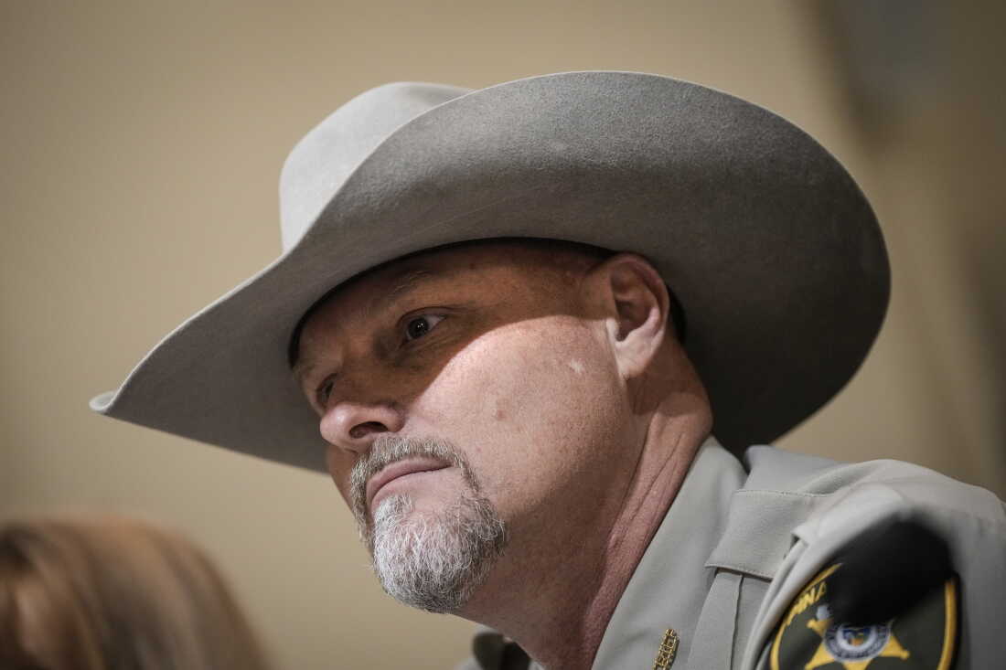 In this file photo, Mark Lamb then-Sheriff of Pinal County, Arizona, testified during a House Homeland Security Committee on February 28, 2023 in Washington, DC. Lamb is facing accusations of sexual misconduct and racist remarks when he served as sheriff. Now, he's running for Congress.