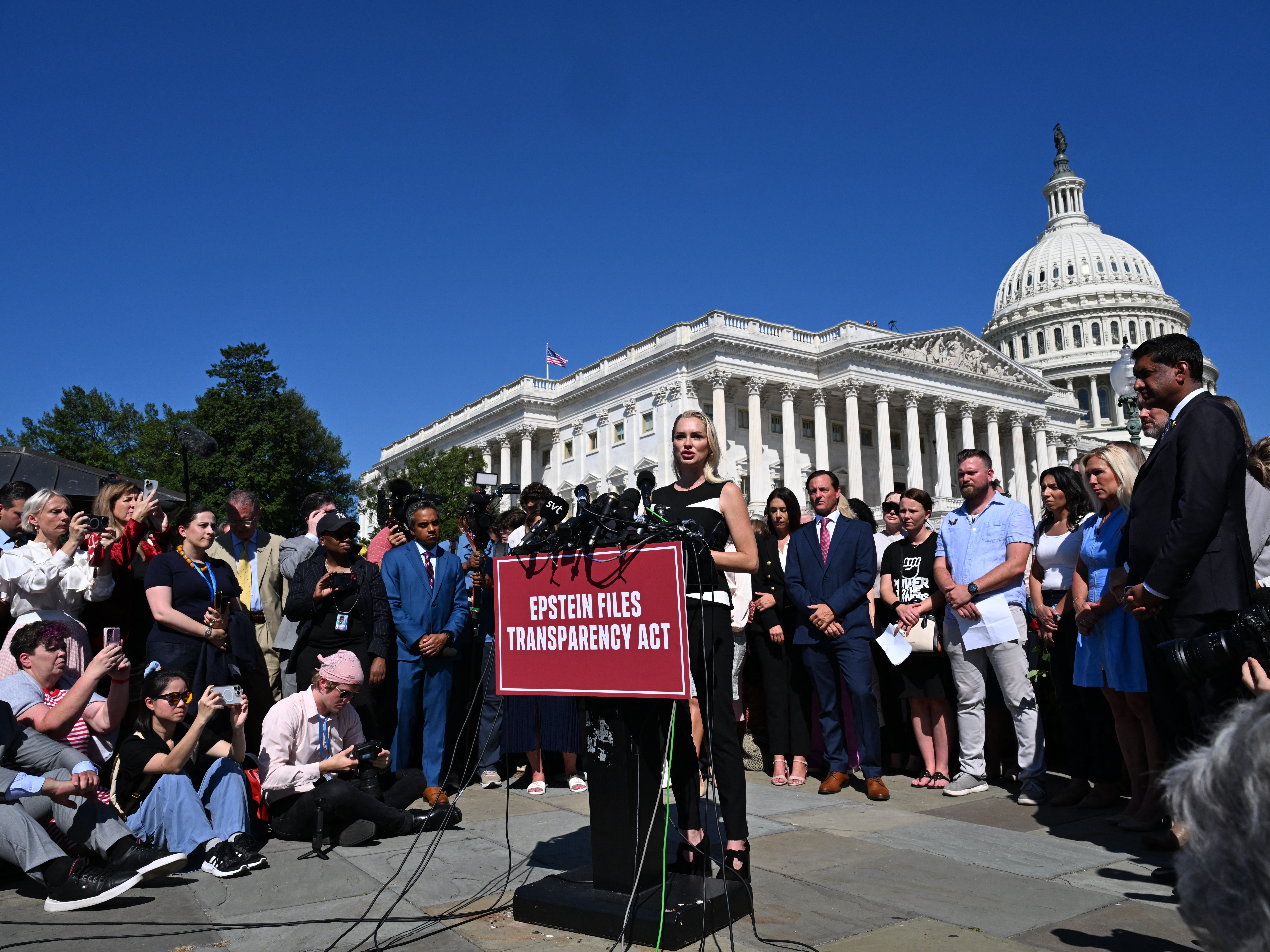 Epstein survivors join with lawmakers in calling for full release of government files