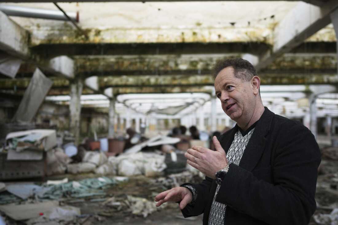Daniel Löw-Beer, whose family used to own a factory where Oskar Schindler saved some 1,200 Jews during the World War II, talks to The Associated Press at the Museum of Survivors in Brnenec, Czech Republic, May 10.