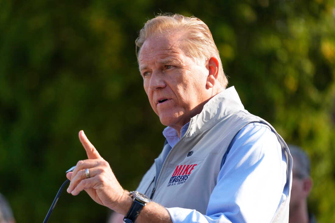 Michigan Republican U.S. Senate nominee Mike Rogers speaks during a campaign event on Aug. 20 in Detroit.