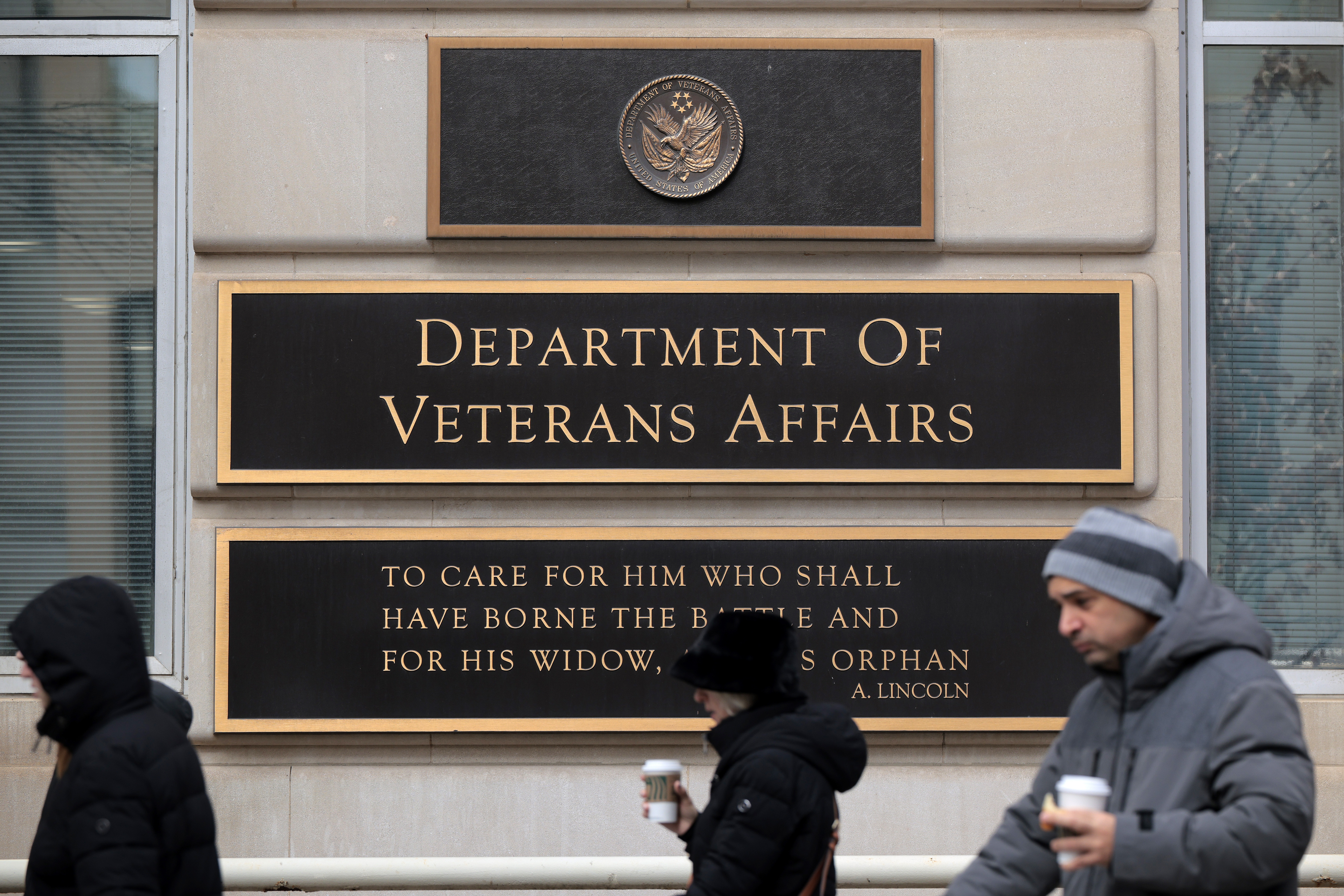 The Department of Veterans Affairs headquarters is a block from the White House in Washington, DC.