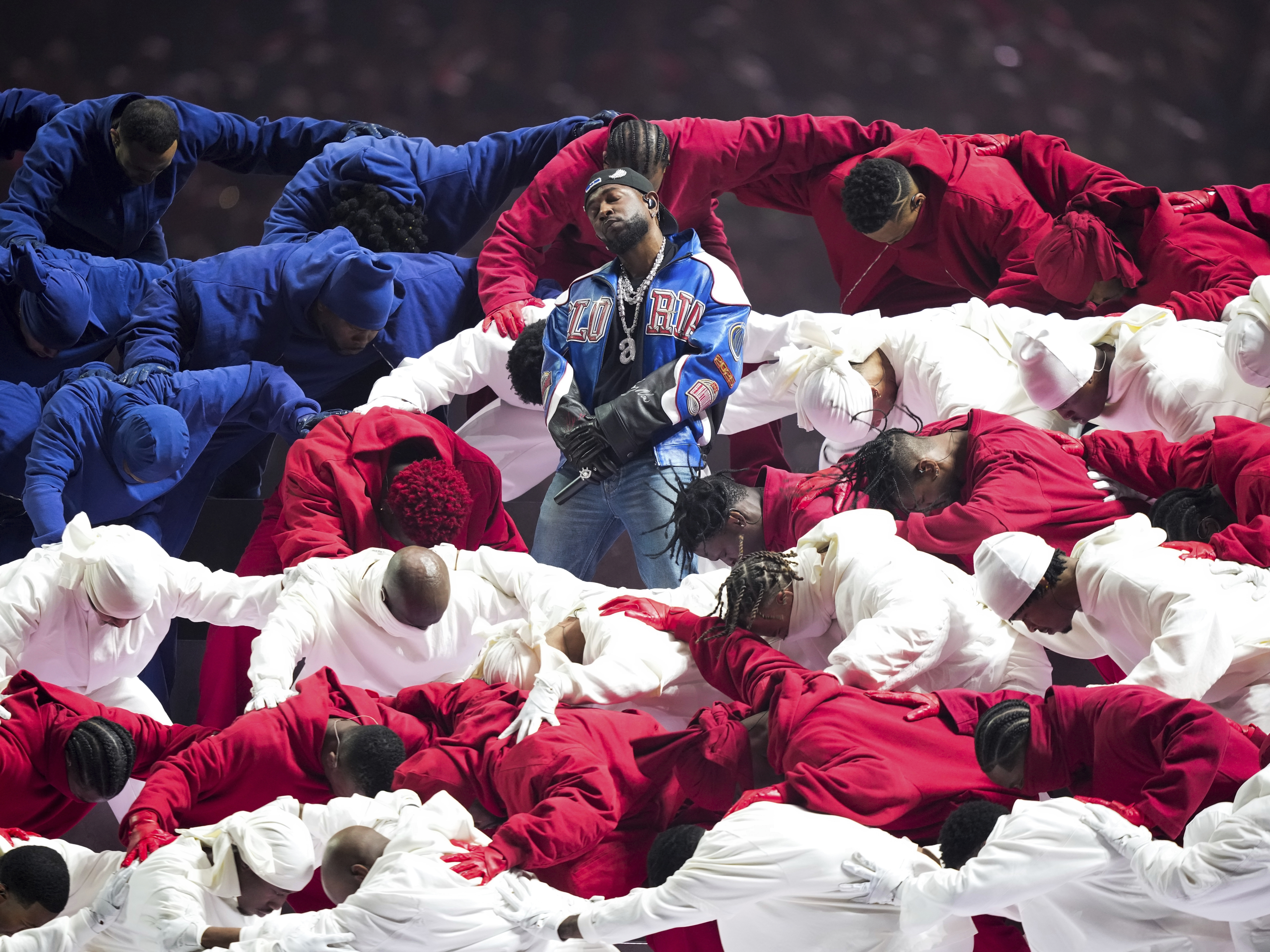 Kendrick Lamar brought West Coast hip hop, Uncle Sam and Serena Williams to  the Super Bowl : NPR