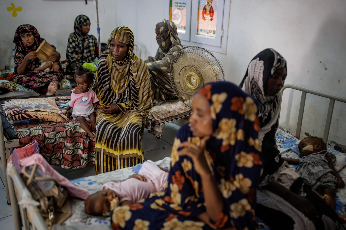 Mothers and their malnourished children at a stabilization center in the Port Sudan pediatric hospital on Sept. 3.