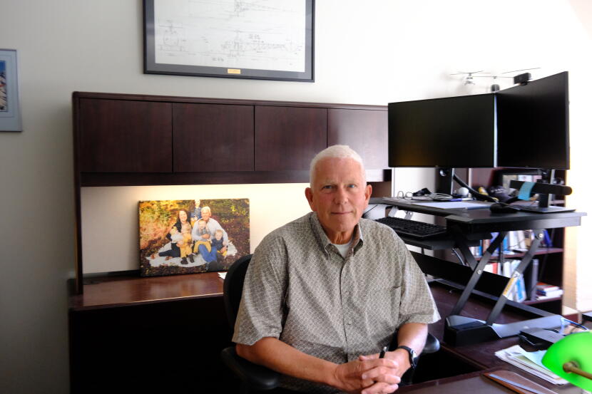 Clint Johnson in sits his office on Aug. 27, 2026.
