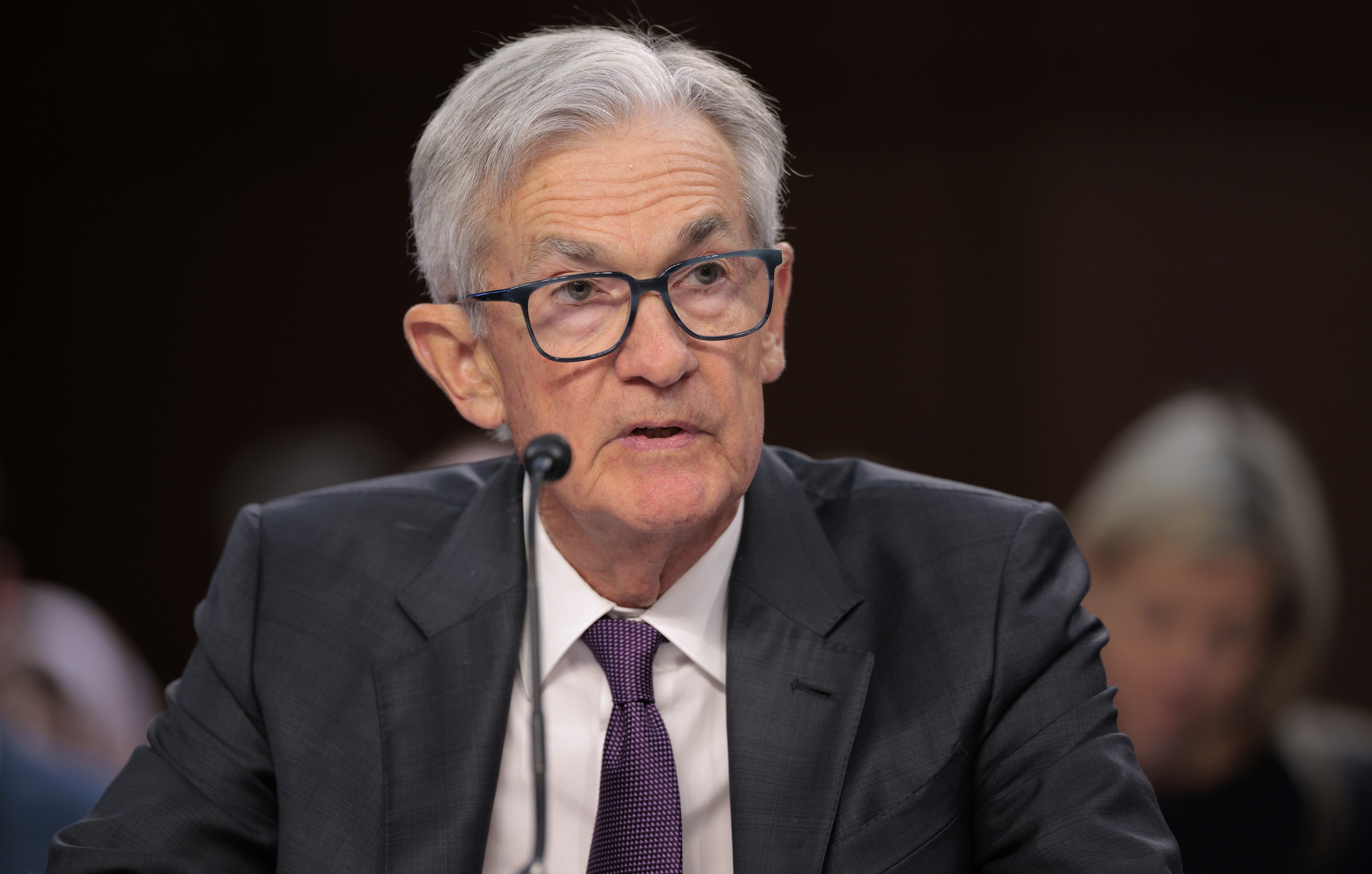 Federal Reserve chairman Jerome Powell testified before the Senate Banking Committee Tuesday. He said the central bank does not need to be in a hurry to make further cuts in interest rates.