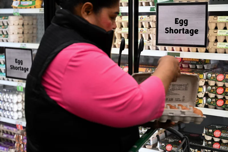 Consumer confidence tumbled in February, as Americans wrestled with stubborn inflation and the looming threat of more import taxes. Egg prices jumped more than 15% last month, as avian flu continued to weigh on the nation's laying hens.