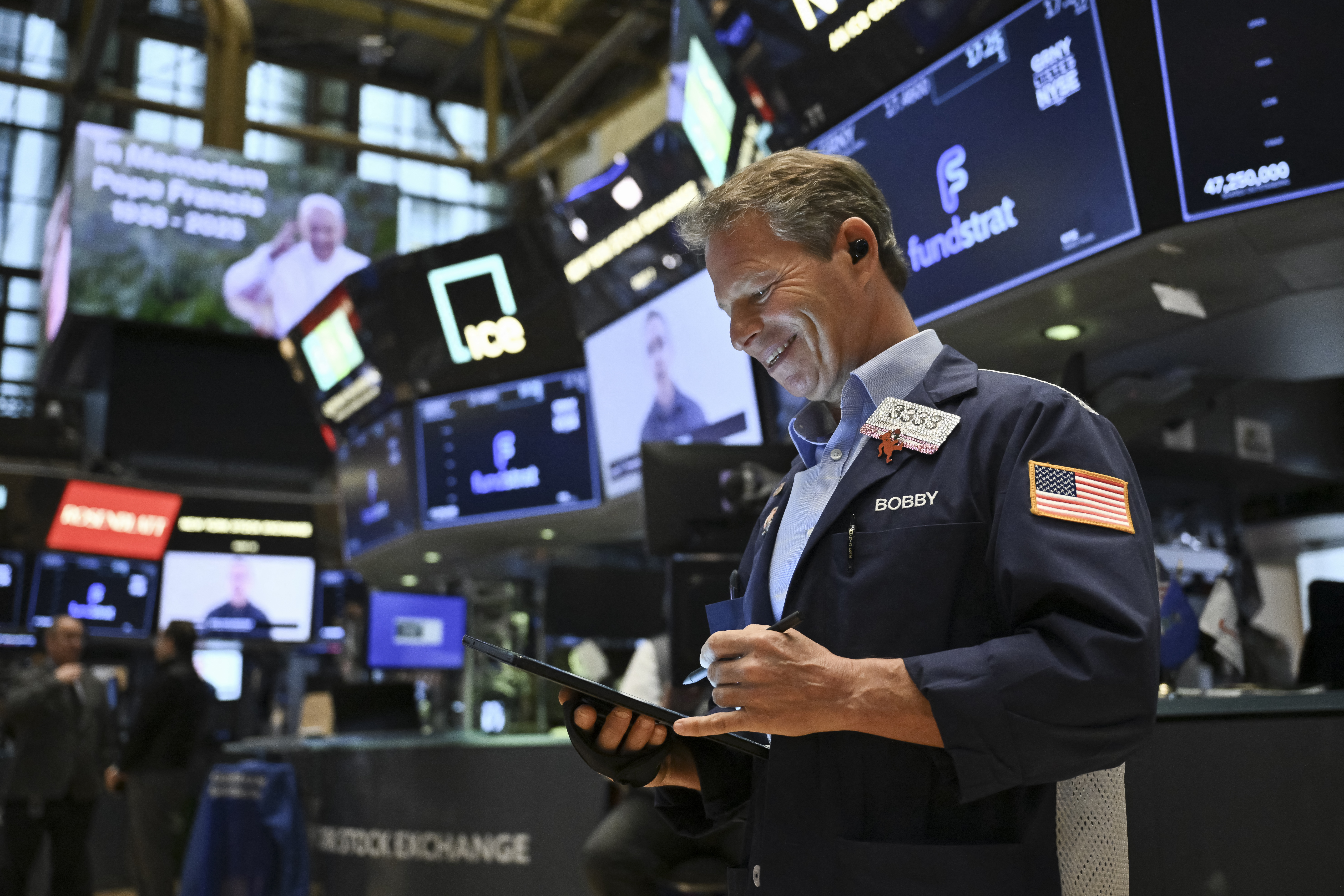 Stocks gained for a second consecutive session after Trump said he would not fire Fed Chair Jerome Powell and as hope was rising that the White House could look to lower tariffs on China.