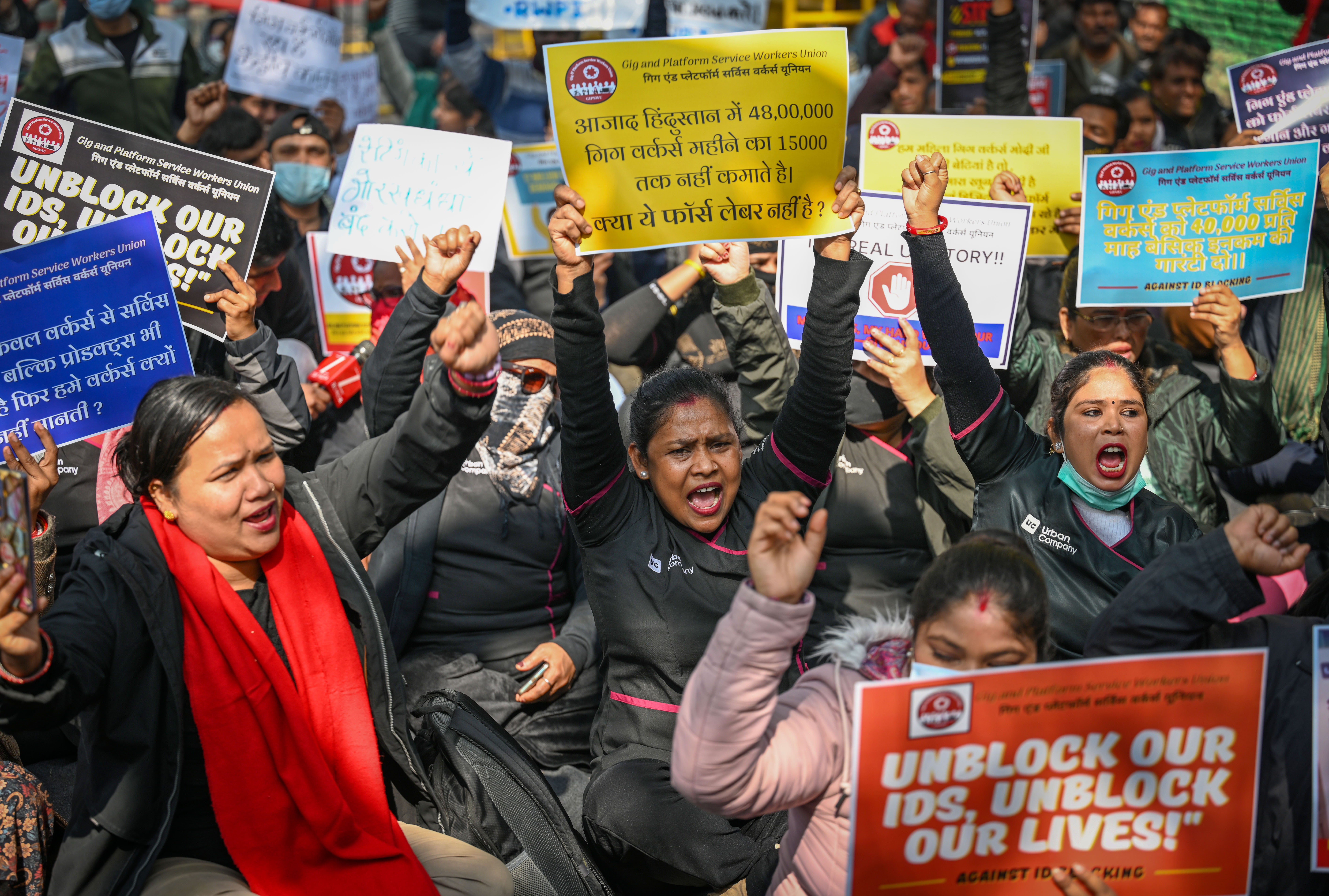 Domestic workers are among those who took part in a February protest in New Delhi demanding a guaranteed minimum wage and other protections. In January, an Indian court did not support a petition on their behalf.