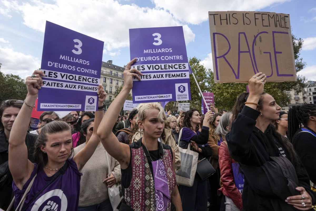 Demonstrators in Paris supported assault victim Gisele Pelicot at a gathering Sept. 14.