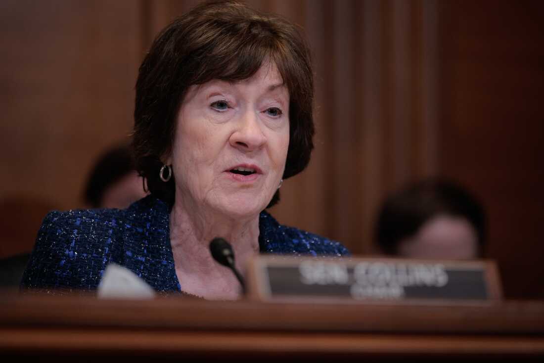In this file photo, Sen. Susan Collins (R-ME) oversees a committee hearing as Appropriations Committee Chair on December 9, 2025 in Washington, DC. Collins has argued her role on the committee is part of the reason Mainers should send her back to Washington in the fall.