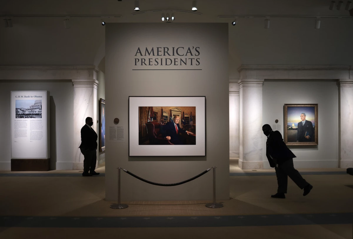 A portrait of President Trump in the America's Presidents exhibition at the National Portrait Gallery in Washington, D.C., in May 2021.