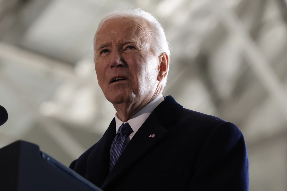 Former President Joe Biden speaks at Joint Base Andrews.