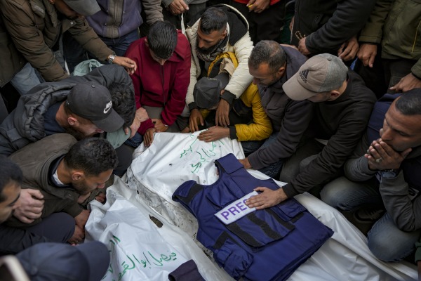 Israeli strike kills 5 Palestinian journalists in Gaza, officials say