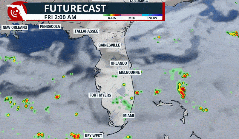Futurecast animation over the next few days.