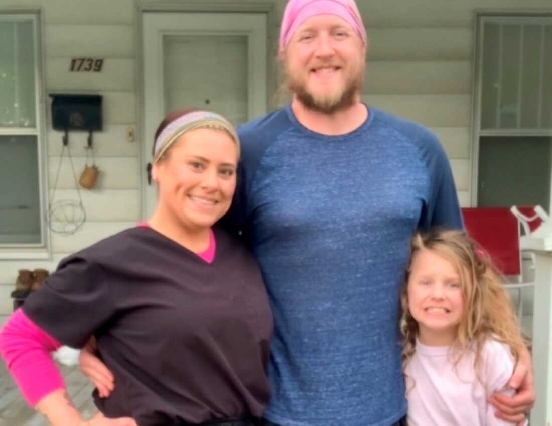Raelynn McMurchy, left, with her husband Tucker and daughter Ella, launched an online petition over high power bills. Her last bill topped $1000, including a $598 deposit following previous late payments.