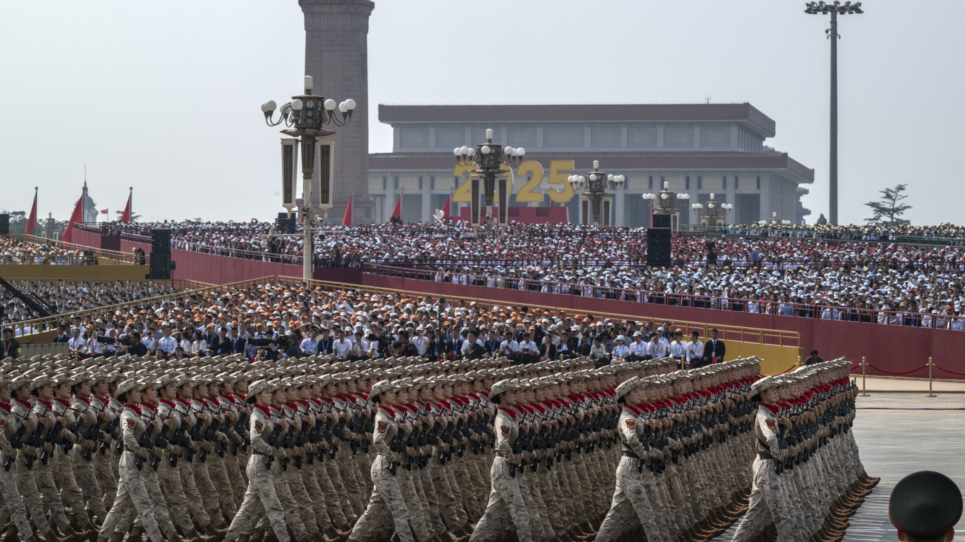 China's Xi displays military might and global ambitions at elaborate parade  : NPR