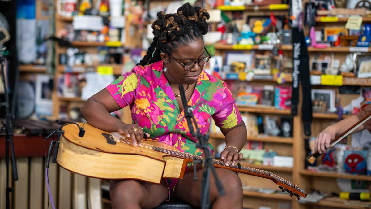 Yasmin Williams performing at the Tiny Desk earlier this year.