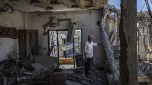 Nabatiyeh, Southern Lebanon. On June 17, 2026, Colonel Najib Ayyad checks his apartment in Nabatieh, heavily damaged and likely to be demolished. “It was my life’s work to own this apartment,” he says. Now staying at his daughter’s home in Beirut, he has returned to salvage what remains for his children. The apartment overlooks Beaufort Castle, a national symbol of deep personal meaning for him, now occupied by Israeli forces. Diego Ibarra Sánchez for NPR