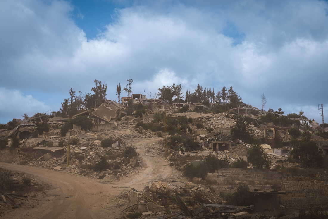 A view of Houla shows roads reduced to rough tracks, while homes have been destroyed and reduced to piles of concrete and rubble. Houla was the site of a massacre in 1948, shortly after the establishment of the state of Israel, in which Israeli forces killed dozens of Lebanese civilians.