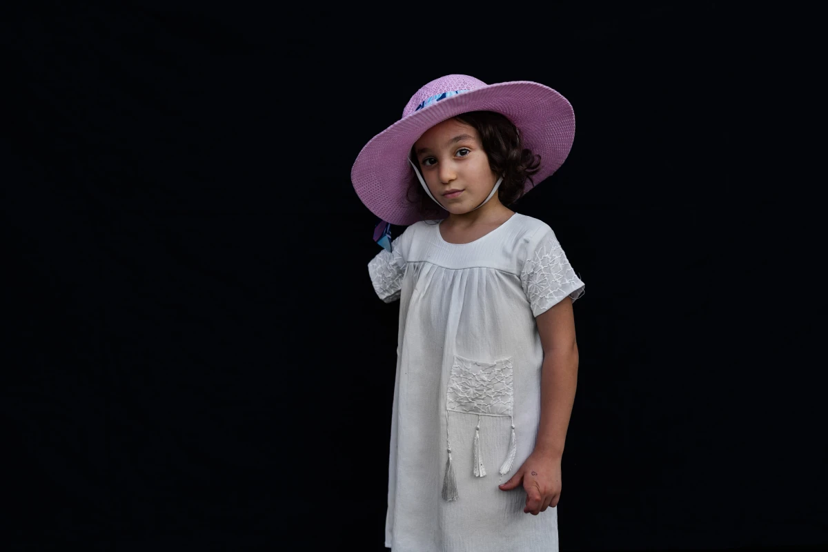 Six-year-old Kenzi Madhoun from Gaza outside the American University of Beirut Medical Center. She arrived with her father, Adam Madhoun, to begin treatment after losing an arm as a result of an Israeli air strike on Oct. 21, 2023. She is among nearly 35 Palestinian children so far that the Ghassan Abu-Sittah Children's Fund has brought with their caretakers to Lebanon for medical and psychological support.