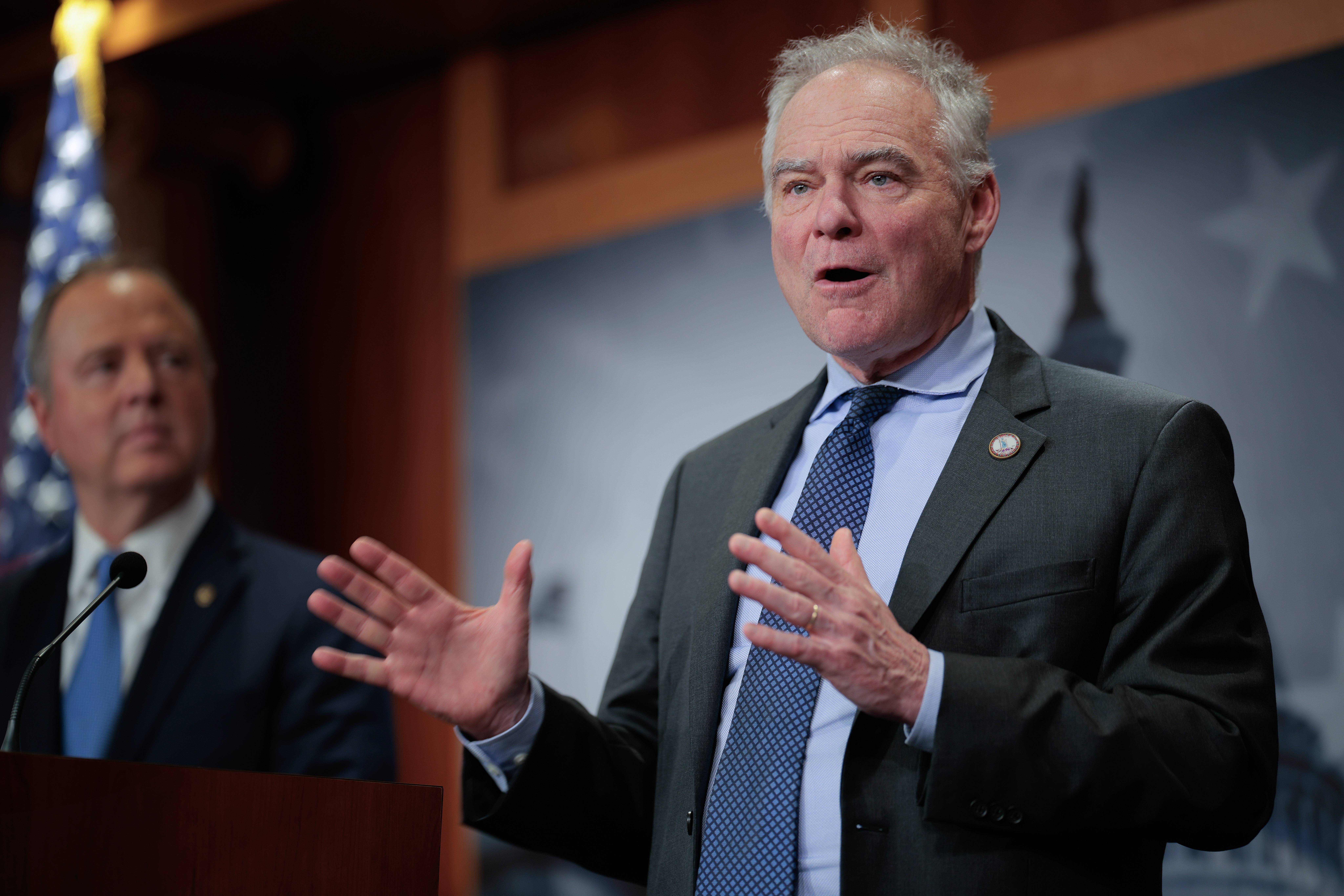Sen. Tim Kaine, D-Va., seen here in January, is one of the Democrats pushing for a vote on a war powers resolution after the U.S. and Israel attacked Iran.